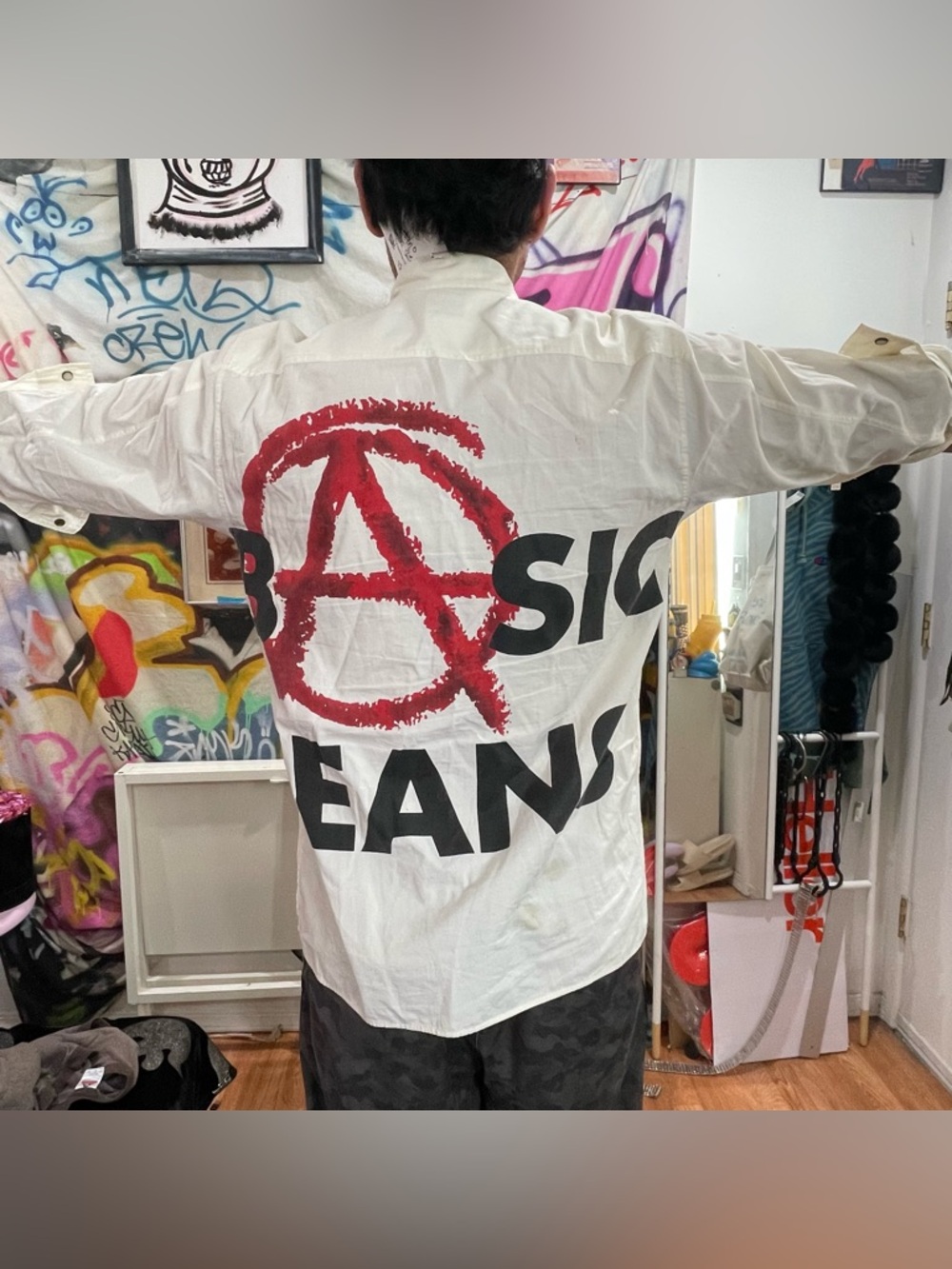 Vintage Moschino Jeans BASIC JEANS Anarchy Button Down LIGHT WEAR Men's MD